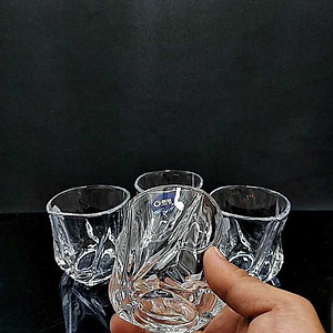 Ly Uống Rượu Tây 150ML (bộ 6 cái) kiểu xoắn thủy tinh cao cấp đế dày – Bộ Ly Thủy Tinh siêu trong