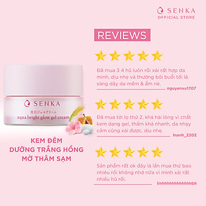 [HOT DEAL] Kem Dưỡng Da Trắng Hồng ban đêm Giảm Thâm Sạm Không Cồn dạng gel SENKA AQUA BRIGHT GLOW GEL CREAM 50g - 15538