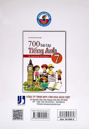 700 Bài Tập Tiếng Anh Lớp 7 (Theo Chương Trình Giáo Dục Phổ Thông Mới)