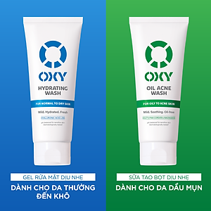 Sữa rửa mặt cho nam Oxy sạch dịu nhẹ, kiềm dầu dạng kem Oxy Oil Acne Wash 100g