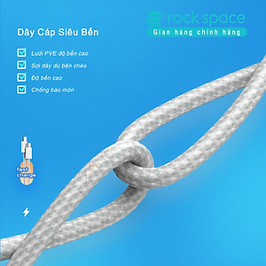 Dây sạc nhanh PD 20W Rockspace Z20 dây dù hàng chính hãng BH 1 năm 