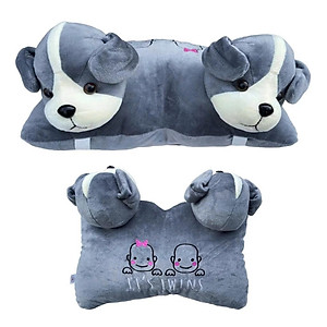 Gối đi xe máy 2 đầu hình chó (cún con) đáng yêu, chống va đập, an toàn cho bé khi chạy xe, hàng Việt Nam chất lượng cao