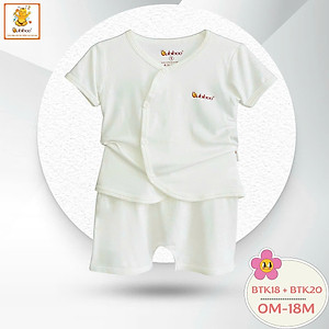 Bộ sơ sinh cài chéo tay ngắn vải visco siêu mềm mại cho bé