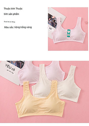 Áo Lót Nữ Học Sinh Ba Lỗ Cotton Thông Hơi Mút Liền 1376 – Êm Ái, Thoáng Mát