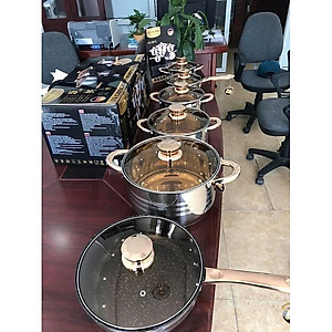 BỘ NỒI 6 MÓN VUNG KÍNH  5 ĐÁY