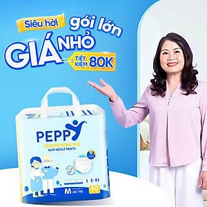 [GÓI LỚN TIẾT KIỆM] Tã/Bỉm Quần Người Lớn, Người Già Peppy Siêu Mỏng, Siêu Thấm, Kháng Khuẩn size M/L (40 Miếng)