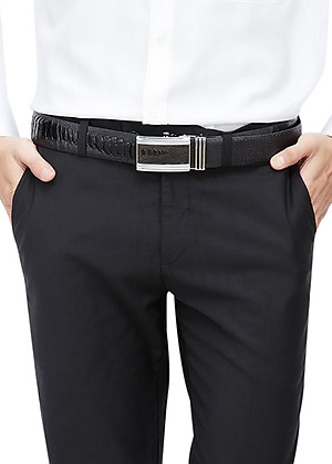 Thắt Lưng Nam Da Đà Điểu Bản Lớn Huy Hoàng HT4417 - Đen