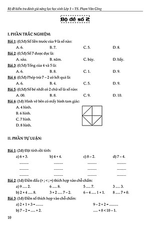 Sách Bộ Đề Kiểm Tra Đánh Giá Năng Lực Học Sinh Lớp 1
