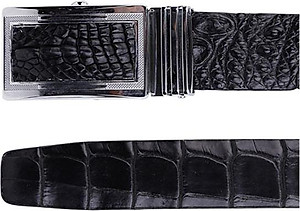 Thắt Lưng Nam Da Cá Sấu Nguyên Con Huy Hoàng HT4204 (120 x 3.5 cm) - Đen