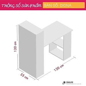 Bàn liền giá sách gỗ CN SMLIFE Diona
