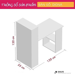 Bàn liền giá sách gỗ CN SMLIFE Diona