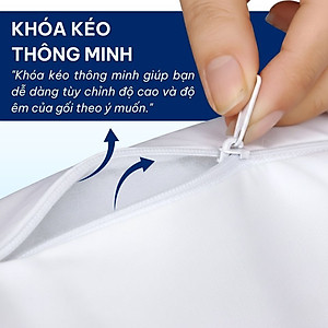 Gối hơi 35 x 50 cm cao cấp A có khoá kéo tiện lợi ( đã gồm vỏ gối) - giao vỏ gối mẫu ngẫu nhiên