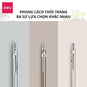 Bút Chì Kim Bấm Thân Kim Loại Ngòi 0.5mm Kèm Đầu Tẩy Học Sinh Deli - Phù Hợp Cho Văn Phòng, Nhà Trường, Vẽ Kĩ Thuật