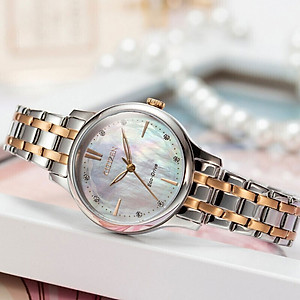 Đồng Hồ Nữ Citizen Đính Đá Swarovski Dây Thép Không Gỉ EM0896-89Y - Mặt Xà Cừ