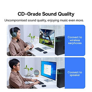 Usb Blueeoth 5.3 Tốc Độ Cao Kết Nối 5 Thiết Bị Cùng Lúc Baseus BA07 Bluetooth Receiver Dùng Cho Win 8.1 Trở Lên - Hàng Chính Hãng
