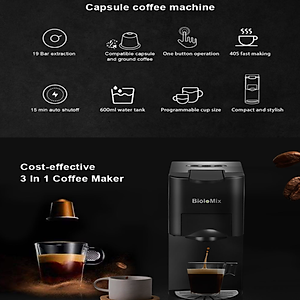 Máy pha cà phê 3 trong 1 phiên bản cao cấp BK-513 thương hiệu BioloMix - HÀNG NHẬP KHẨU