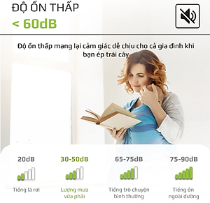 Máy Ép Chậm Olivo SJ22 Thương Hiệu Mỹ Ép Rau Không Lo Kẹt Máy Ép Kiệt 99% Dễ Vệ Sinh Công Suất 150W - Hàng Chính Hãng