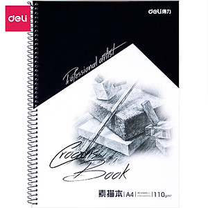 Sổ Phác Thảo Chì Lò Xo 110gsm A4 Sổ Vẽ Tranh Chì Sketchnote Deli - Hoạ Cụ Chuyên Nghiệp Phù Hợp Học Sinh Mĩ Thuật Thiết Kế Thời Trang - 7698