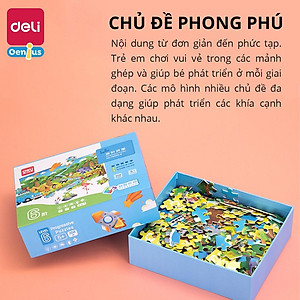 Đồ Chơi Xếp Hình Puzzle Cấp Độ Dễ Đến Khó 7 Level Deli - Chủ Đề Động vật, Khủng Long, Đại Dương - Đồ Chơi Giáo Dục Cho Bé Từ 2 Tới 6 Tuổi - 74500