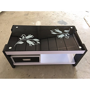 Bàn trà, bàn phòng khách, bàn sofa mặt kính cường lực in hoa văn cao cấp hiện đại - BT005