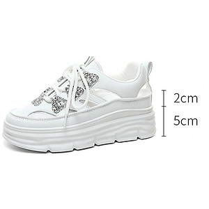 Giày thể thao tăng chiều cao nữ đế êm nhẹ, thoáng khí đế cao su đúc, chống trơn trượt hạn chế mòn – GNU2080