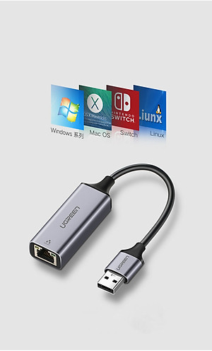Bộ chuyển đổi USB 3.0 sang mạng LAN 10/100/1000Mbps RJ45 Gigabit Ethernet, mở rộng thêm cổng mạng cho máy tính, laptop... UGREEN CM209 50922 - Hàng Chính Hãng