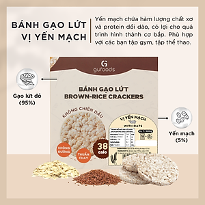 Bánh gạo lứt GUfoods (300g) - Không chiên dầu, Không đường, Từ gạo và ngũ cốc nguyên hạt, Lành mạnh, Phù hợp Eat clean, Ăn vặt healthy, Thực dưỡng, Tập gym, Thuần chay, Đa dạng hương vị
