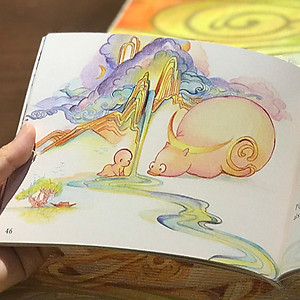 Sách hay - Sách thiếu nhi - Truyện cổ tích song ngữ Anh Việt "TRÂU VÀNG VÀ CẬU BÉ – Sự huyền diệu của Ánh Trăng" - Art book - Pig Moon Bookstore