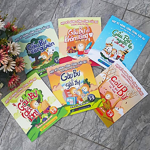 Bộ 6 Cuốn Truyện Tranh Tư Duy Phát Triển EQ Trí Tuệ Cảm Xúc Cho Bé: Gấu Bư Đi Công Viên, Gấu Bư Đi Khám Răng, Gấu Bư Và Người Lạ Ở Sân Chơi, Gấu Bư Đi Siêu Thị, Gấu Bư Không Giữ Lời Hứa, Gấu Bư Đã Lớn