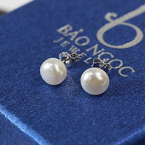 Bông Tai Ngọc Trai Nụ, Khuyên Tai Nụ Ngọc Trai Cao Cấp Nhiều Màu - B2510 - Bảo Ngọc Jewelry