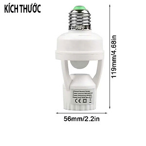 Đui Đèn Cảm Biến Chuyển Động Tự Bật Tắt E27, Đuôi Đèn Xoáy Cảm Ứng Radar Tiết Kiệm Điện - HÀNG CHÍNH HÃNG MINIIN