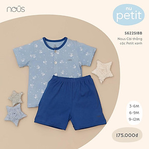 Bộ Quần Áo Cộc Cài Thẳng Nous - Chất Liệu Nu Petit Bé Gái - Bé Trai (Size từ 3-6 Tháng Đến 9-12 Tháng)