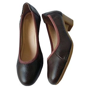 Giày Cao Gót Nữ Công Sở Da Bò Thật BIGGBEN Cao 5 Phân GCG14