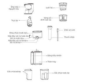MÁY ÉP TRÁI CÂY KANGAROO KG200SJD2 (MÁY ÉP CHẬM 665ml - 200W) Hàng Chính Hãng