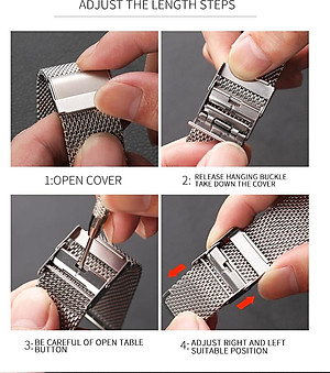 Dây đồng hồ thép không gỉ dây mesh cao cấp YE-008