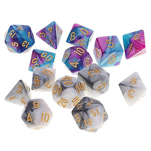 Bộ/14 PCS 1.6 Cm Đa Diện Xúc Xắc Chết D20 D12 D10 D8 D6 D4 Bàn Chơi Bảng