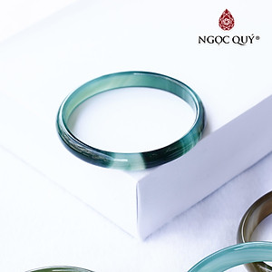 Vòng đá mã não xanh lá bản mỏng Ni56 - Ngọc Quý Gemstones