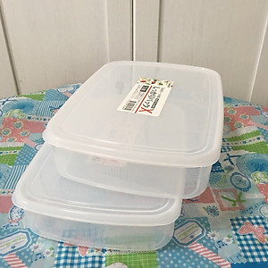 Combo 02 Hộp bảo quản thực phẩm Nakaya hình chữ nhật dẹt - Nội địa Nhật