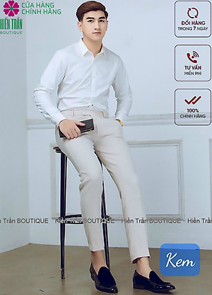 Quần âu nam công sở Hiền Trần BOUTIQUE, quần tây nam kiểu dáng Hàn Quốc, vải mềm chống nhăn phong cách lịch lãm
