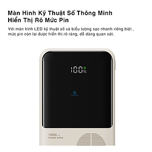 Pin dự phòng sạc nhanh ROCK P99 PD 22.5W 20000mAh có cáp tích hợp , hàng chính hãng bảo hành 1 năm