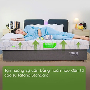 Nệm Cao Su Thiên Nhiên Tatana Standard, Mềm Mại Êm Ái Nâng Đỡ Cột Sống, Kháng Khuẩn Bảo Hành 10 Năm
