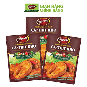 Combo 3 gói Xốt Gia vị hoàn chỉnh Barona - Cá/ thịt kho 80gr