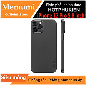 Ốp lưng nhám cho iPhone 12 Pro (6.1 inch) siêu mỏng 0.3mm hiệu Memumi ( có gờ bảo vệ camera, chống trầy, chống bụi) - Hàng nhập khẩu