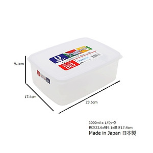 Bộ 04 hộp thực phẩm chữ nhật Nakaya (830ml + 1300ml + 2000ml + 3000ml) hàng nội địa Nhật Bản