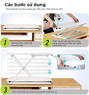 Bàn nâng hạ 2 tầng điều chỉnh chiều cao, bàn làm việc đứng gấp gọn thông minh - GN72