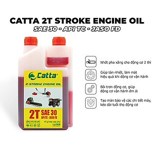 Nhớt 2 thì máy cắt cỏ, xipo, cưa xích, máy phát điện pha xăng 1 lít CATTA - Nhớt 2 thì pha xăng CATTA