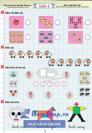 Phiếu Bài Tập Cuối Tuần Môn Toán Lớp 1 (Theo Chương Trình Tiểu Học Mới)