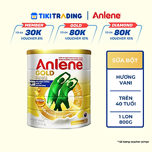 Bao bì mới - Sữa Bột Anlene Gold Hương Vanilla (Hộp Thiếc 800g)