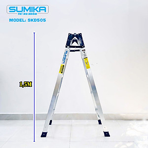 Thang nhôm xếp chữ A SUMIKA SKD505 - Chữ A cao 1.5m, chữ I cao 3.0m, tải trọng 150kg