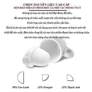 Bộ đĩa và ly sứ cà phê Ancap Cappuccino180ml vẽ tay lên viền